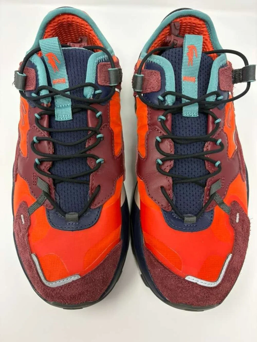 Lacoste L-Guard Breaker Sneakers Mens US 9.5 Orange Burgundy Shoes